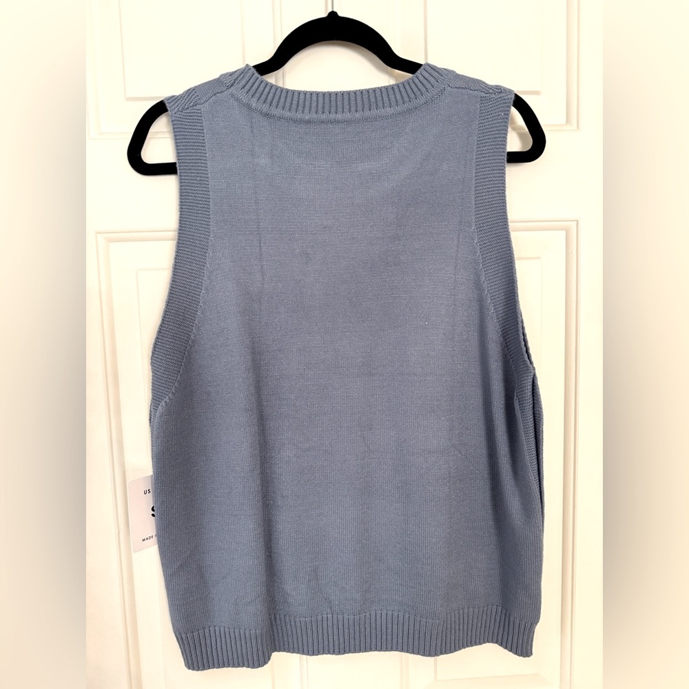 NET BLUE SWEATER VEST-S - Picture 5 of 13